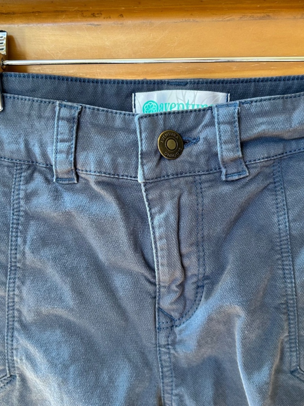 Aventura Shorts Blue Organic Cotton Pockets Women's‎ Size 4 - Picture 3 of 7